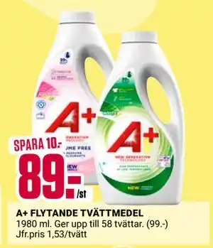 ÖoB A+ FLYTANDE TVÄTTMEDEL erbjuda