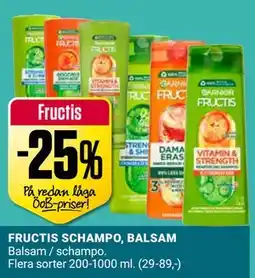 ÖoB FRUCTIS SCHAMPO, BALSAM erbjuda