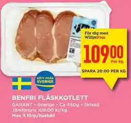 Willys BENFRI FLÄSKKOTLETT erbjuda