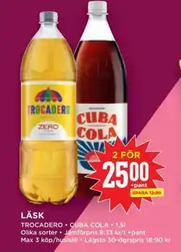 Willys LÄSK TROCADERO • CUBA COLA erbjuda