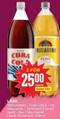 Willys Trocadero, Cuba Cola erbjuda