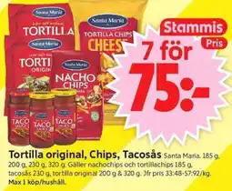 ICA Supermarket Tortilla original, Chips, Tacosås erbjuda