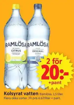 ICA Supermarket Ramlösa Kolsyret Vatten erbjuda