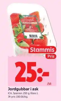 ICA Supermarket Jordgubbar i ask erbjuda