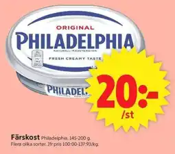 ICA Supermarket Färskost Philadelphia erbjuda