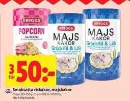 ICA Supermarket Smaksatta riskakor, majskakor erbjuda