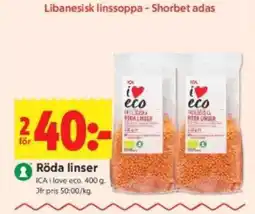 ICA Supermarket Röda linser erbjuda