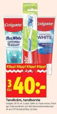 ICA Supermarket Tandkräm, Tandborste erbjuda