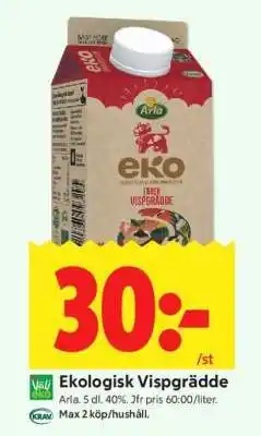 ICA Supermarket Ekologisk Vispgrädde erbjuda