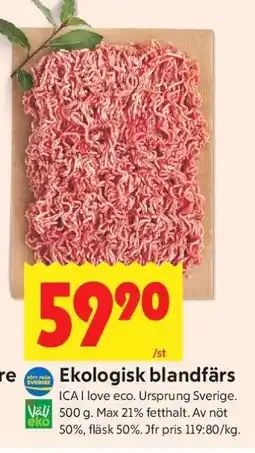ICA Supermarket Ekologisk blandfärs erbjuda