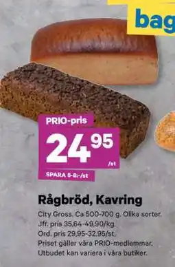 City Gross Rågbröd, Kavring erbjuda