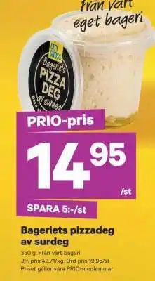 City Gross Bageriets pizzadeg av surdeg erbjuda