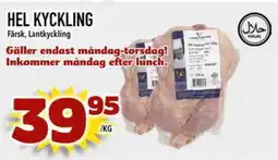 Din Mat Hel kyckling erbjuda