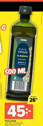 Coop Extra Virgin olivolja erbjuda