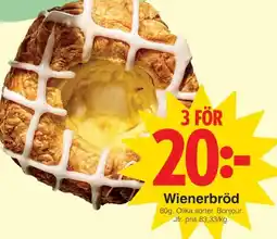 Matöppet Wienerbröd erbjuda