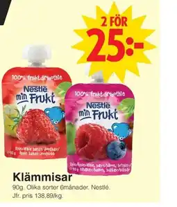 Matöppet Nestlé Klämmisar erbjuda