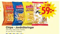 Matöppet Estrella Chips - Jordnötsringar erbjuda