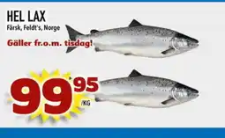 Prisma Mat Hel lax färsk, feldt's, norge erbjuda