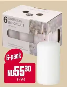 ÖoB Kubbelys Blockljus 6-pack erbjuda