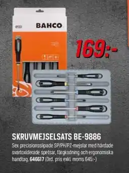 Swedol BAHCO Skruvmejselsats BE-9886 erbjuda