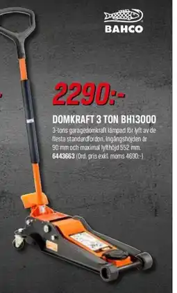 Swedol BAHCO Domkraft 3 ton BH13000 erbjuda