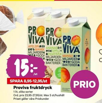 City Gross Proviva fruktdryck erbjuda