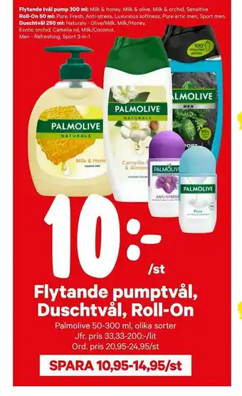 City Gross Flytande pumptvål, Duschtvål, Roll-On erbjuda