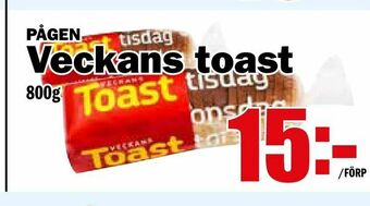 Matdax Veckans toast erbjuda
