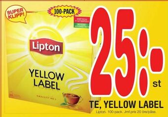 Te, yellow label