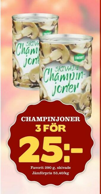 Supergrossen Champinjoner erbjuda