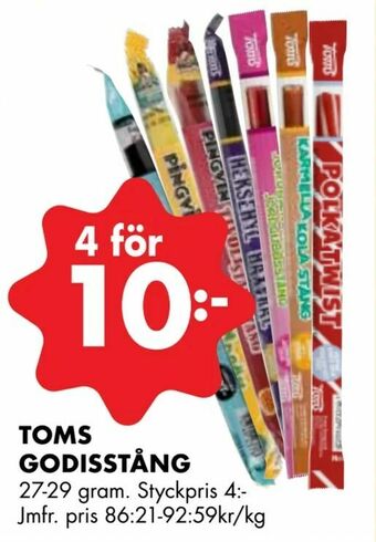 ÖoB Toms godisstång erbjuda