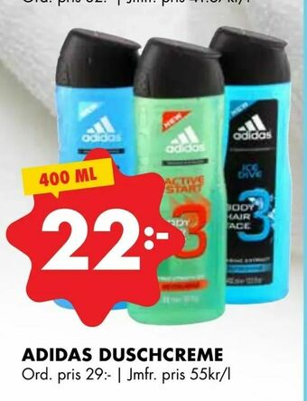 ÖoB Adidas duschcreme erbjuda