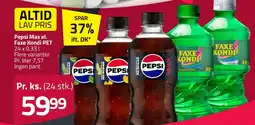 Fleggaard Pepsi max el. faxe kondi pet erbjuda