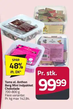 Fleggaard Toms el. anthon berg mini indpakket chokolade erbjuda