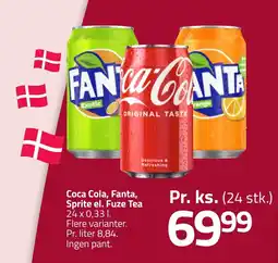 Fleggaard Coca cola, fanta, sprite el. fuze tea erbjuda