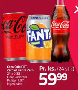 Fleggaard Coca cola pet, zero el. fanta zero erbjuda