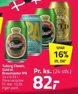Fleggaard Tuborg classic, guld el. brewmaster ipa erbjuda