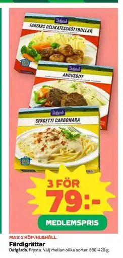 Coop Färdigrätter, Medlemspris erbjuda