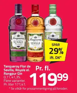 Fleggaard Tanqueray flor de sevilla, royale el. rangpur gin erbjuda