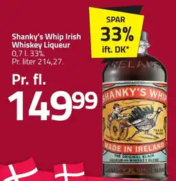 Fleggaard SHANKY'S WHIP Irish whiskey liqueur erbjuda
