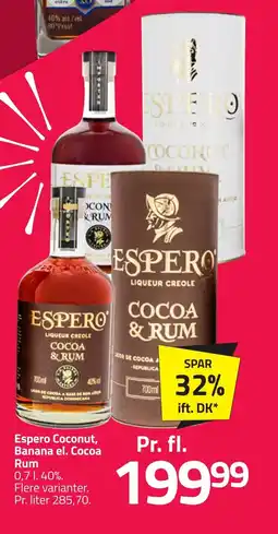 Fleggaard Espero coconut, banana el. cocoa rum erbjuda