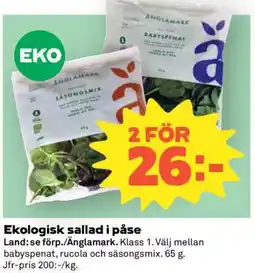 Coop Ekologisk Sallad i Påse erbjuda