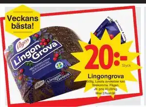 Matöppet Lingongrova erbjuda