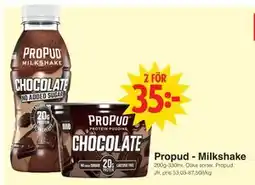 Matöppet Propud - Milkshake erbjuda