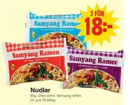 Matöppet Nudlar erbjuda