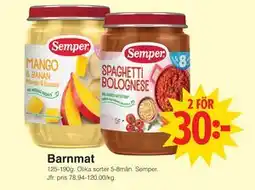 Matöppet Barnmat erbjuda