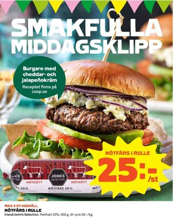 Coop Johns Selection Nötfärs erbjuda
