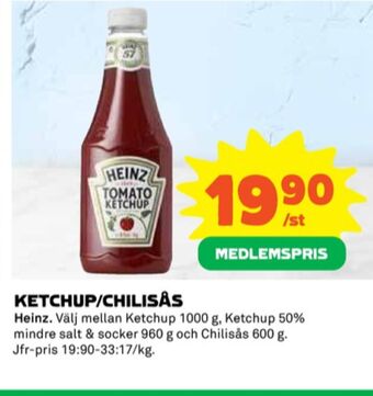 Coop Heinz Ketchup erbjuda