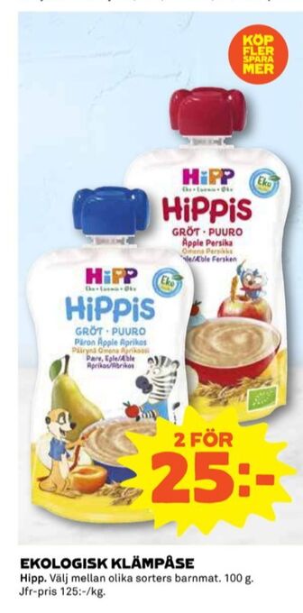 Coop Hipp Barnmat erbjuda