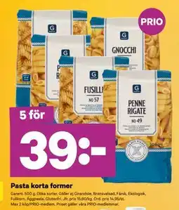 City Gross Pasta korta former, Pris i appen erbjuda